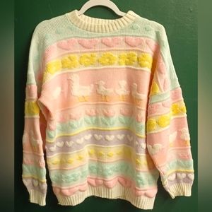 Vintage pastel ducky sweater